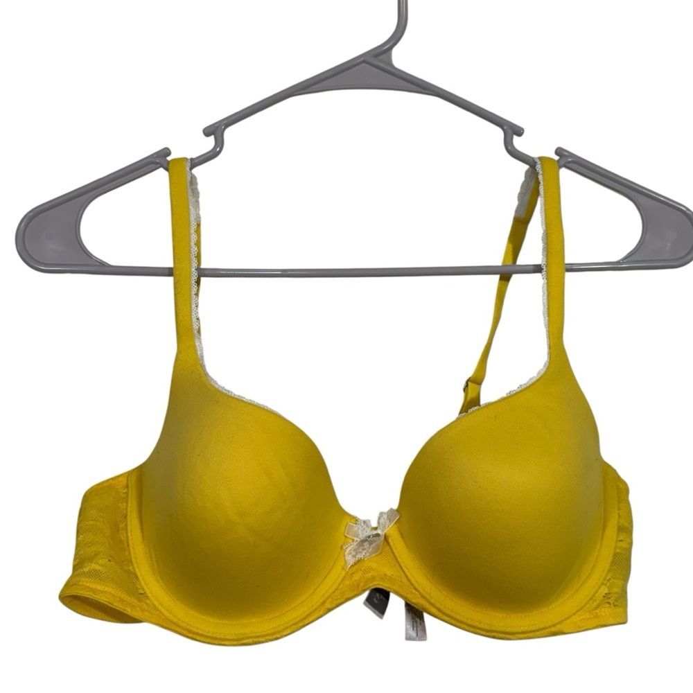 Victoria's Secret 36B Yellow Body By Victoria Lined Demi Bra